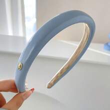 1 Pezzo Fascia per capelli da donna della nuova serie blu, spessa, morbida e soffice, alla moda, multifunzionale, di alta qualità, elegante, minimalista a tinta unita, stile versatile e morbido, adatto per uso quotidiano, casual, feste, pendolarismo, vacanze, acconciature, lavaggio del viso, trucco, abbinamento con l'outfit