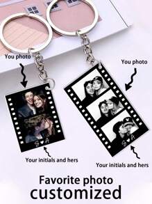 1 Customizable Acrylic Keyring With Photo And Text - Stainless Steel, Personalized Couple Gift, Suitable For Boyfriend, Girlfriend, Family, Friends, Pets, Grandparents, Teen Graduation, Wedding And Festival, Unique Gift | Sentimental Gift | Quality Craftsmanship Gifts Birthday,Multi-Functional, Ornamental,Reusable,Exquisite,Stylish,High-Quality,Colorful,Modern,Custom,Personalized,Unique,Ideal Gifts For Him,Ideal Gifts For Her,Customized Crafts,Warm Ambience, Autumn Home Refresh, Xmas Decoration