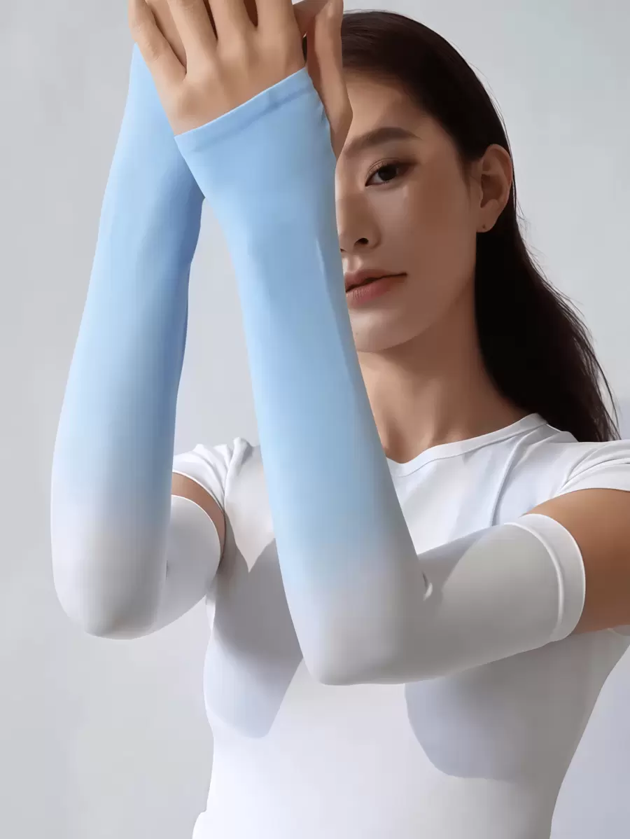 Gradient Color UV Protection Cooling Arm Sleeves For Outdoor, Fashionable Gradient Color, Suitable For Driving, Fishing, Cycling, Golf And Other Outdoor Activities, Unisex, Provide A Refreshing Feel