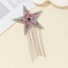1pc Star Tassel Patch With Heat Melt Glue, Suitable For DIY Craft Accessories, Clothing Patch Decorations, All Seasons