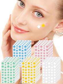 200 Parches para el acné, parches en forma de estrella decorativos para el rostro, calcomanías de estado de ánimo, a prueba de agua y sudor, decoraciones faciales para fiestas, ocultador de imperfecciones, parches para el acné, se envían al azar dos paquetes.