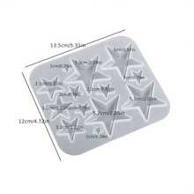 1 Bộ 6 Khuôn Nhựa Silicon Hình Tròn/Mặt Trăng/Trái Tim/Hình Vuông/Ngũ Giác/Lục Giác, Trang Sức Mặt Dây Chuyền Bông Tai DIY, Khuôn Làm Thủ Công Nhiều Hình Dạng Cho Phụ Kiện Hàng Ngày Cá Nhân Hóa - Khuôn mặt dây chuyền hình học - Xem 9