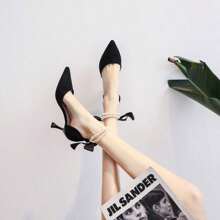 Zapatos de tacón alto con punta de aguja para mujer, nuevo estilo, diseño de hada, estilo niña, temperamento nicho, sandalias de tacón medio