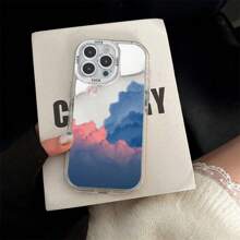 A Phone Case With Dreamy Cloud & Moon Print. Camera-Protected,Shock-Absorbing,Stylish And Unique Cloud-Moon Mirror Perfect For On-The-Go Makeup Touch-Ups,Mirror Phone Protective Case Can Be Used As A Makeup Mirror Compatible With Iphone16/7/8/11/12/13/14/15/X/XR/Xs/Plus/Pro/Pro Max/SE2/16e