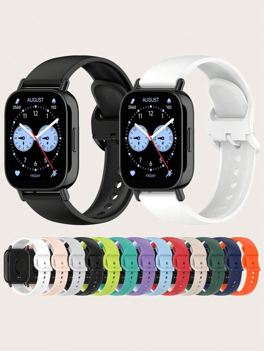 1 قطعة سوار ساعة ذكية قابل للإزالة من السيليكون ذو لون سادة متوافق مع ساعة Redmi Watch 5 لايت