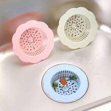 2/4pcs Plastic Flower-Shaped Sink Strainer - Random Color, With Hair Catcher Filter To Prevent Clogging, Suitable For Kitchen And Bathroom, Easy To Clean And Maintain, Food Particle Filter | Decorative Sink Accessories | Efficient Water Flow