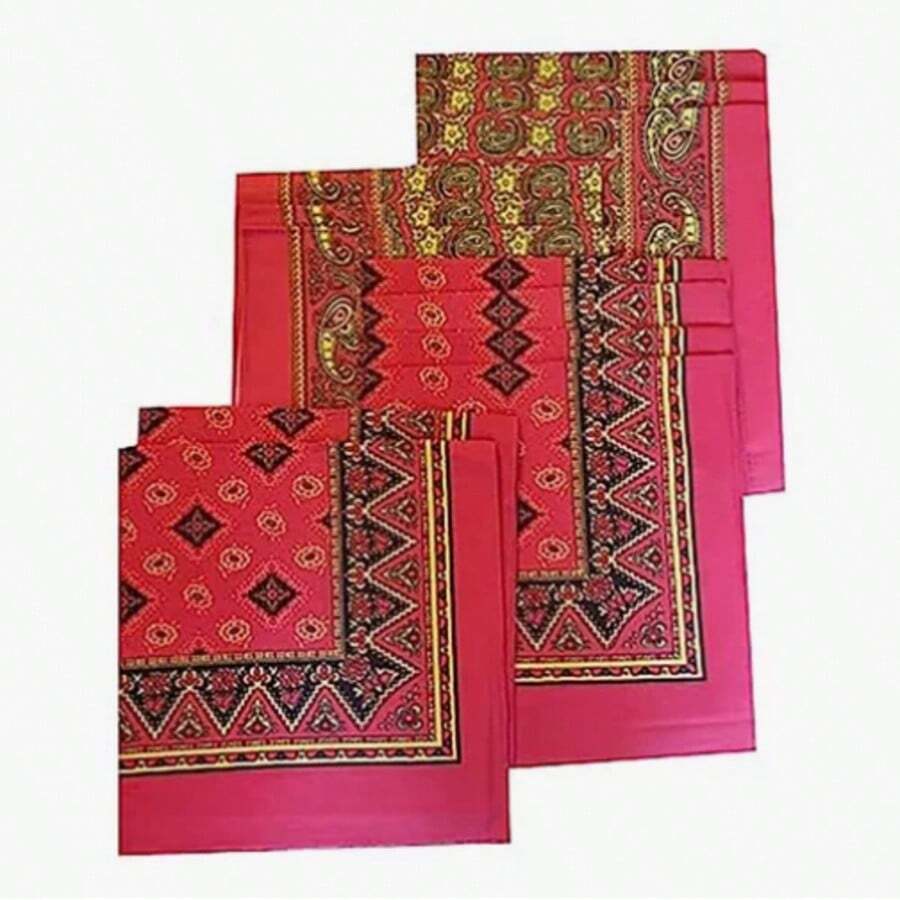 Don Calcetin 12 Bandanas Pashmina Scarf High Quality Cotton - 紅色 - 查看 1