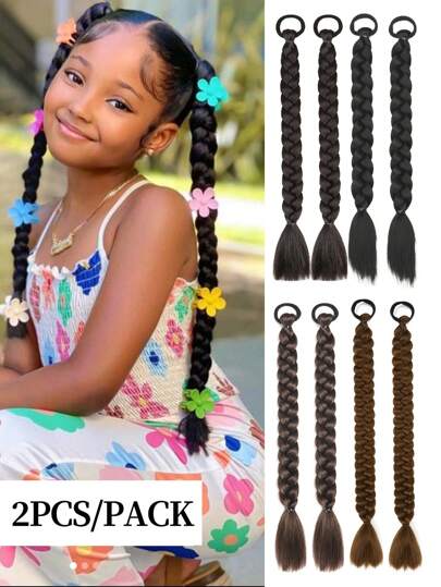 2 件编织发 16/24 英寸黑棕色多色时尚合成接发实用灵巧高温编织接发适用于女性日常节日派对和音乐节狂欢节新年礼物