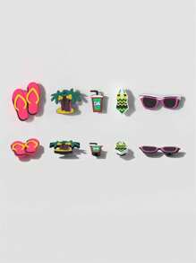 10 sztuk Letnie Plażowe Buty Charms Kokosowe Drzewo, Sandbeach Element Dekoracje Butów DIY Akcesoria Do Unisex Sandały Idealne Prezenty