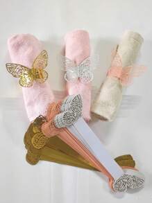 20pcs 3D Butterfly Paper Napkin Rings, Party Wedding Table Decoration, Suitable For Party, Holiday, Valentine's Day, Christmas