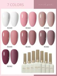 XEIJAYI 15ml Purple Pink Color Series 7 Colors Gel Nail Polish For Summer For Nail Art Decoration In Nail Salons Soak Off Uv Led Lamp For Girl - 彩色 - 查看 3