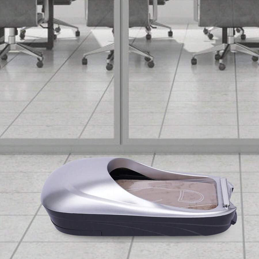 kangten Automatic Shoe Cover Dispenser Machine With 1 Roll Overshoe Film - Silver - View 1
