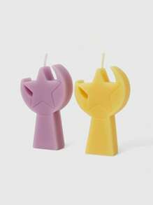 Vela con diseño de estrellas y luna, minimalista y práctica, multifuncional