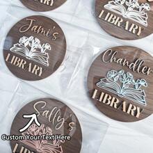 Logo personalizado de biblioteca, decoración de estantería, regalo para amantes de los libros, símbolo de bibliófilo, decoración de rincón de ratón de biblioteca, señalización de librería, decoración de habitación con aroma a libro, icono de libro - multicolor - Ver 4