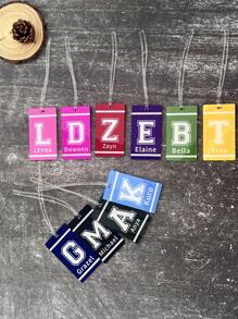 1pc Customized Acrylic Luggage Tag, Customizable With Letter And Name - Blue - View 2