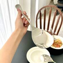 Large Stainless Steel Serving Spoon With Hammered Texture, Big Sized Ladle, Cafeteria Server Spoon,School Supplies
