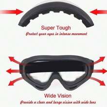 1 件户外骑行护目镜护目镜摩托车护目镜运动哈雷战术防风面罩滑雪和滑板运动护目镜大框滑雪镜带彩色镜片，防撞和防眩光，适用于户外运动、雪地、滑雪板、滑雪夜视镜，是送给男士、女士、青少年、圣诞节和新年的最佳礼物 - 彩色 - 查看 6