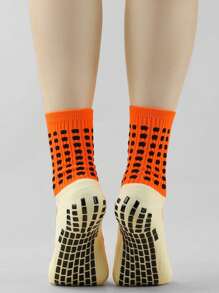 1 Pair Men's Rubber Dot Non-Slip Simple Fashion Sports Socks For Running, Basketball, Cycling, Soccer, Jump Rope - Multicolor - View 3