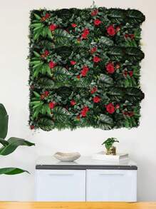 Paneles de pared de hiedra artificial, paneles de pared de césped artificial, decoración de plantas subtropicales falsas, musgo, panel de pared perfecto para decoración interior y exterior, decoraciones de boda, decoración de pared 40cm * 120cm - Estilo 3 - Ver 1
