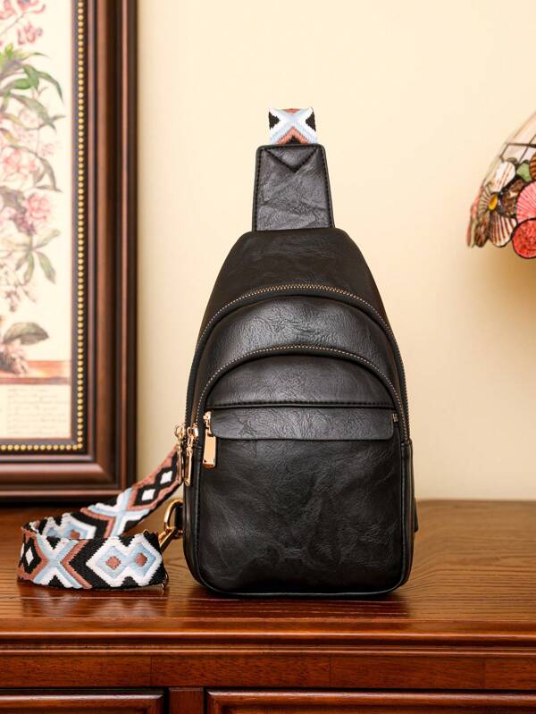 Zaino da esterno con cerniera a più strati e grande capacità, borsa da donna minimalista ed elegante per le spalle