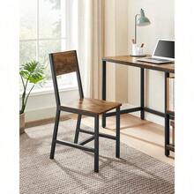 Juego de 2 Sillas de Comedor, Taburetes de Cocina, Estilo Industrial, para Comedor, Salón, Cocina, Marco de Acero, Marrón Rústico y Negro MLDC092B01V1