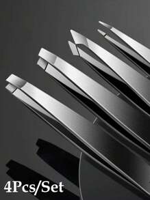 4-Piece Eyebrow Tweezer Set - Professional Stainless Steel Hair Removal And Grooming Tools, With Storage Case, Including Angled Tip Tweezers, Precision Tip Tweezers For Makeup And Lash Extension - Ideal Gift For Travel And Home Use (Black),Makeup,Cheap,Room Decor,Vanity,Travel,Bedroom,Makeup Accessories,Tweezers,Cheap,Stocking Stuffers,Makeup,Makeup Tools,Cheap Stuff,Gifts,Gifts For Women,Christmas Gifts - Black - View 10