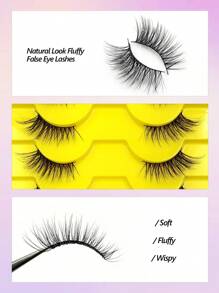 Asiteo 10 Pairs Lightweight & Fluffy Criss-Cross Natural Look 3D Faux Mink False Eyelashes, Reusable, Suitable For Beginners Daily Makeup - Cat Eye Lashes - View 5
