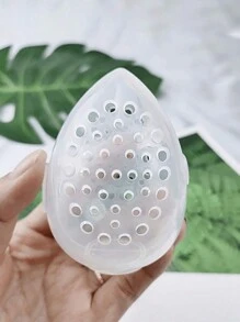 1/3 pièces Boîte de rangement poreux résistante à l'humidité et transparente pour coussin de maquillage, œuf de beauté. Boîte de rangement portable et respirante pour voyage. Organisateur de maquillage d'été pour la maison et la salle de bain. Retour à l'école