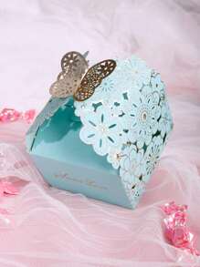 10/30 件烫金镂空蝴蝶糖果纸盒，适合派对烘焙包装、婚礼/派对礼品盒 - 彩色 - 查看 1