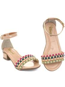 La Requinte Girls' Comfortable Braided Sandals - 橄欖綠 - 查看 2