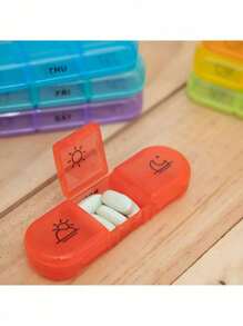 Boîte à médicaments noire avec 21 compartiments pour sept jours par semaine, boîte à médicaments hebdomadaire en plastique portable avec compartiments