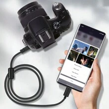 Edekoy 1M 黑色相机线 U-8 (U8)，适用于带有 Type C 接口和相机的智能手机，USB 充电线，快速数据传输，灵活设计，无需电池，USB 模式方便传输照片和视频，U-8 (U8)，兼容 C140、C180、C182、C190、C310、C315、C330、C340、C350、C360、C433、C503、C513、C530、C763、C813。 - 1M - 查看 2