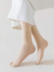 1/2 Pairs Ladies Solid Color Thin Anti-Snag Comfortable Soft Toe Separator Socks For Daily Wear And Home Use, Fall - Multicolor - View 3