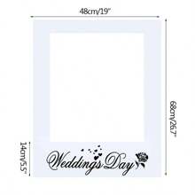 1pc Wedding Day Photo Props Paper Photo Frames Outdoor Photography Party Props DIY Personalized Gifts Couple Wedding Anniversary Commemorative Decoration Supplies