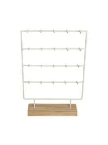 1pc Wood Earring Display Stand For Selling, Earring Rack Display Holder Stand Travel Storage Organizer Back To School - Multicolor - View 8