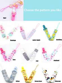1pc Personalized Pacifier Clip With Name, High-Quality Fabric, Is Its First Criterion. The Selection Of Materials, And Harmless, Every Detail Has Been Strictly Polished, There Are No Sharp Corners, And Will Not Scratch The Delicate Skin. Back To School - Multicolor - View 7