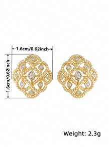 1 paire de magnifiques boucles d'oreilles à tige en zircone cubique pour femmes, idéales pour le mariage, les fiançailles, les anniversaires, les fêtes et les cadeaux de la Saint-Valentin