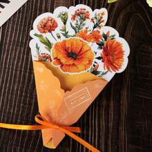 1 pieza Tarjeta de felicitación con ramo 3D desplegable - Perfecta para Navidad, San Valentín, Día de la Madre y Día del Padre - Regalo creativo hecho a mano para familia, amigos y seres queridos, ideal para Navidad
