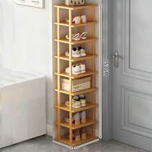 1pc DIY Simple Thick Bamboo Shoe Rack, Household Entryway Indoor Multi-Layer Easy Shoe Cabinet