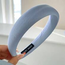 1 Pezzo Fascia per capelli da donna della nuova serie blu, spessa, morbida e soffice, alla moda, multifunzionale, di alta qualità, elegante, minimalista a tinta unita, stile versatile e morbido, adatto per uso quotidiano, casual, feste, pendolarismo, vacanze, acconciature, lavaggio del viso, trucco, abbinamento con l'outfit