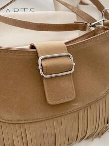 1 Pc New Style Girls' Solid Color Unique Design Magnetic Closure Crossbody Bag With Adjustable Strap, Fashionable And Niche For Daily Commute, Shopping, Outings, And Friend Gifts - A - View 9