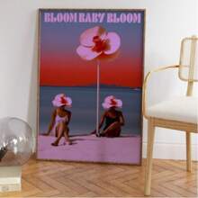 1 件美丽海滩帆布印刷海报、70 年代印刷品、时尚墙壁艺术、杂志海报、艺术、复古印刷品、嬉皮士艺术、前卫印刷品现代客厅无框装饰墙壁艺术 - 彩色 - 查看 1