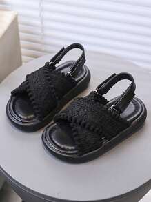 1 Pair Girls Beach Sandals, New Fashionable And Versatile Soft Sole Sandals