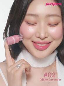 Peripera K-Beauty SYRUPY TOK CHEEK 液體腮紅，奶油腮紅質地，打造自然發光妝效，質地滑順，自然妝容 - #02 Milky Lavender - 查看 3