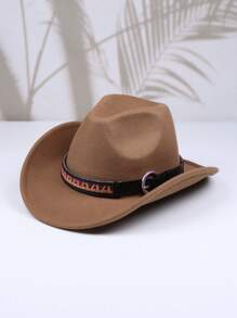 1pc Women's Fashion Pink Heart Shaped Soft Brim Hat, Fashionable Detachable Vintage Embroidery Wide Belt Decor Outdoor Jazz Hiking Hat, Unisex Versatile Stage Performance Cap - Multicolor - View 9