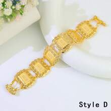 Luxury Arabic Gold Plated Ramadan Bracelet 21k Gold Color Islamic Women Lucky Bangles Dubai Women Fashion Event Party Jewelry