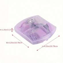 Juego de mini grapadora - Papelería escolar y de oficina con grapadora Morandi, clips, cinta, tijeras, sacapuntas - Rosa, Morado, Azul y Blanco