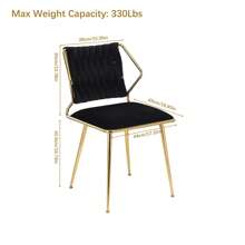 2pcs Set Luxurious Velvet Dining Chairs, Modern Dining Chairs, Bar Stools, Stable And Durable, Black Or Beige
