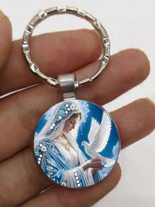 Unique Virgin Mary Keychain - Design Charm For Backpacks, Car Keys, Perfect Gift For Valentine's Day, Christmas, Birthday, Holidays Car Accessories Bag Charm School