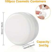 100 Pcs Clear Plastic Small Sample Jar Pots Empty Travel Cosmetic Sample Containers Round Mini Glitter Nail Art Storage Tools - Variant1 - View 2